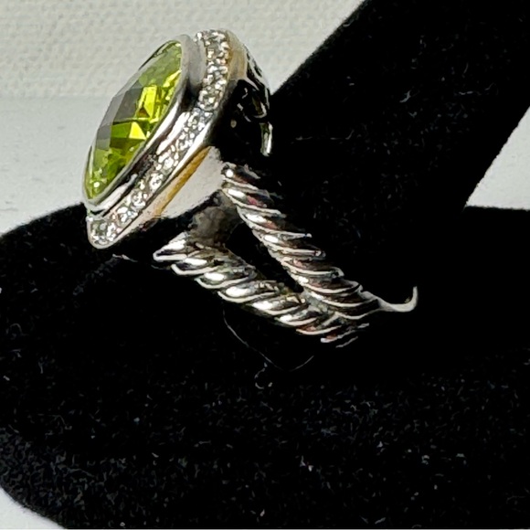 SWAROVSKI 925 Silver Cocktail Ring with Large Vibrant Citrine Crystal SIZE 9 - Picture 2 of 13